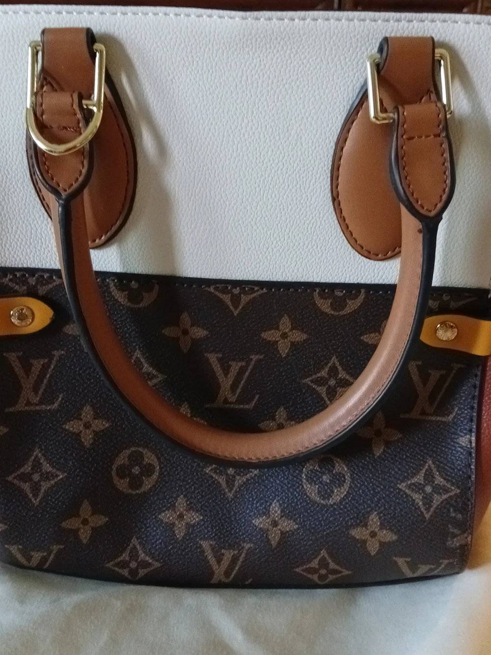 Louis Vuitton Fold Tote Satchel Crossbody PM Tri-Color Monogram + DUSTBAG